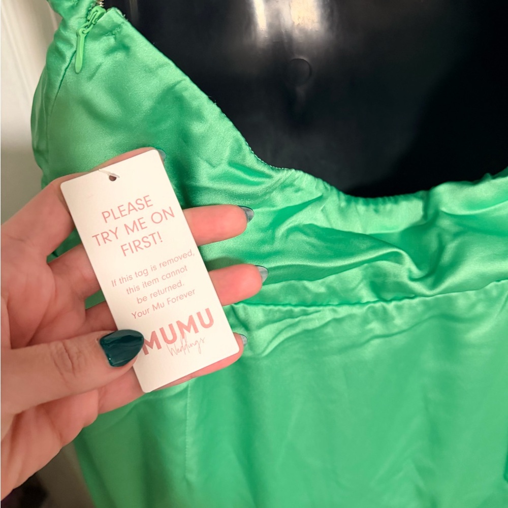 Show Me Your MuMu Vibrant Green Adele Maxi Dress - Picture 8 of 12